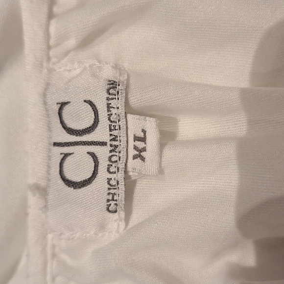 CC Chic Collection Beach Dress White With Blue Embroidery Mini Length Size XL - Picture 8 of 10